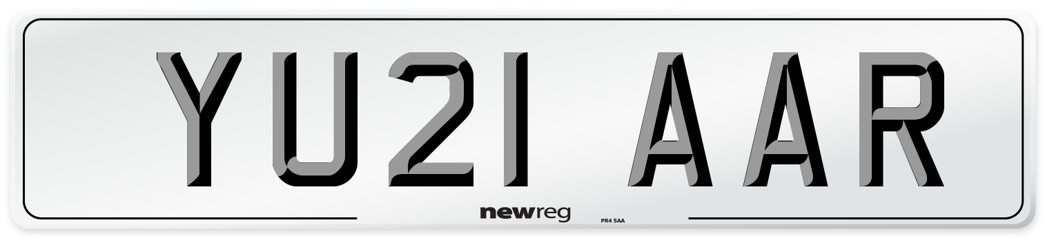 YU21 AAR Number Plate from New Reg